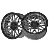 1 X Lock Off Road Combat 20x9 5x127 71.5 Hub 5 Offset Matte Grey W Matte Black Ring Wheel Rim