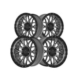 1 X Lock Off Road Combat 20x9 5x127 71.5 Hub 5 Offset Matte Grey W Matte Black Ring Wheel Rim