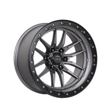 1 X Lock Off Road Krawler 20x10 6x139.7 106.2 Hub 4.79 Offset Matte Grey W Matte Black Ring Wheel Rim