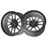 1 X Lock Off Road Krawler 18x9 5x127 71.5 Hub 5.04 Offset Matte Grey W Matte Black Ring Wheel Rim