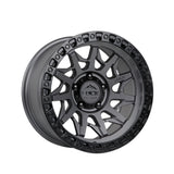 1 X Lock Off Road Lunatic 17x9 6x139.7 106.2 Hub 4.53 Offset Matte Grey W Matte Black Ring Wheel Rim