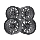 1 X Lock Off Road Lunatic 17x9 6x139.7 106.2 Hub 4.53 Offset Matte Grey W Matte Black Ring Wheel Rim
