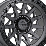 1 X Lock Off Road Lunatic 17x9 6x139.7 106.2 Hub 4.53 Offset Matte Grey W Matte Black Ring Wheel Rim