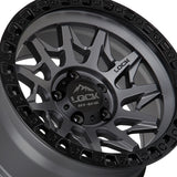 1 X Lock Off Road Lunatic 20x10 6x135 87.1 Hub 4.79 Offset Matte Grey W Matte Black Ring Wheel Rim