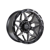 1 X Lock Off Road Matrix 22x10 6x135/6x139.7 106.2 Hub 4.79 Offset Matte Grey W Matte Black Ring Wheel Rim