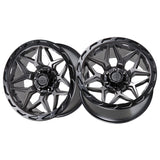 1 X Lock Off Road Matrix 22x10 6x135/6x139.7 106.2 Hub 4.79 Offset Matte Grey W Matte Black Ring Wheel Rim