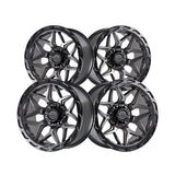 1 X Lock Off Road Matrix 22x10 6x135/6x139.7 106.2 Hub 4.79 Offset Matte Grey W Matte Black Ring Wheel Rim