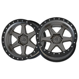1 X Lock Off Road Olympus 17x9 6x139.7 106.2 Hub 4.53 Offset Matte Grey W Matte Black Ring Wheel Rim