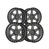 1 X Lock Off Road Olympus 18X9 6X139.7 106.2 Hub 5.04 Offset Matte Grey W Matte Black Ring Wheel Rim