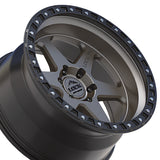 1 X Lock Off Road Olympus 18X9 6X139.7 106.2 Hub 5.04 Offset Matte Grey W Matte Black Ring Wheel Rim