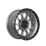 1 X Lock Off Road 50CAL 20x9 6x139.7 106.2 Hub 4.53 Offset Matte Grey W Matte Black Ring Wheel Rim
