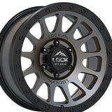1 X Lock Off Road Yosemite 20x10 6x139.7 106.2 Hub 4.79 Offset Matte Grey W Matte Black Ring Wheel Rim