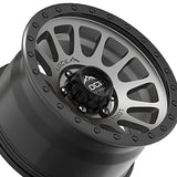 1 X Lock Off Road Yosemite 20x10 6x135 87.1 Hub 4.79 Offset Matte Grey W Matte Black Ring Wheel Rim