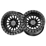 1 X Lock Off Road Mojave 17X9 5X127 71.5 Hub 4.53 Offset Matte Black W Matte Black Ring Wheel Rim