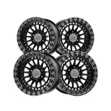 1 X Lock Off Road Mojave 17X9 5X127 71.5 Hub 4.53 Offset Matte Black W Matte Black Ring Wheel Rim