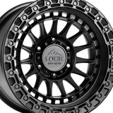 1 X Lock Off Road Mojave 17X9 5X127 71.5 Hub 4.53 Offset Matte Black W Matte Black Ring Wheel Rim