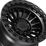 1 X Lock Off Road Mojave 17X9 5X127 71.5 Hub 4.53 Offset Matte Black W Matte Black Ring Wheel Rim
