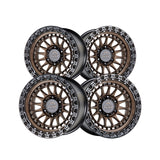 1 X Lock Off Road Mojave 20X9 6X135 87.1 Hub 5 Offset Matte Bronze W Matte Black Ring Wheel Rim