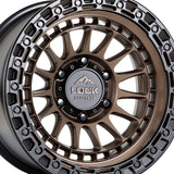 1 X Lock Off Road Mojave 20X9 6X135 87.1 Hub 5 Offset Matte Bronze W Matte Black Ring Wheel Rim