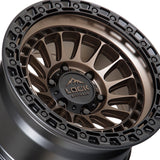 1 X Lock Off Road Mojave 20X9 6X135 87.1 Hub 5 Offset Matte Bronze W Matte Black Ring Wheel Rim