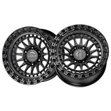 1 X Lock Off Road Mojave 17X8.5 6X135 87.1 Hub 5.73425196850394 Offset Matte Grey W Matte Black Ring Wheel Rim