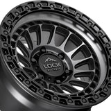 1 X Lock Off Road Mojave 17X8.5 6X139.7 95.1 Hub 5.73425196850394 Offset Matte Grey W Matte Black Ring Wheel Rim