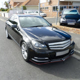 Coolstuffguru Glossy Black Front Bumper Lip Spoiler Compatible with Mercedes Benz W204 2012-2014