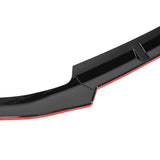 Coolstuffguru Glossy Black Red Trims Front Bumper Lip Spoiler 3PC Compatible with Mercedes Benz W205 2019-2021