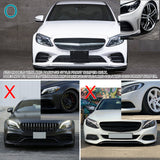 Coolstuffguru Glossy Black Red Trims Front Bumper Lip Spoiler 3PC Compatible with Mercedes Benz W205 2019-2021