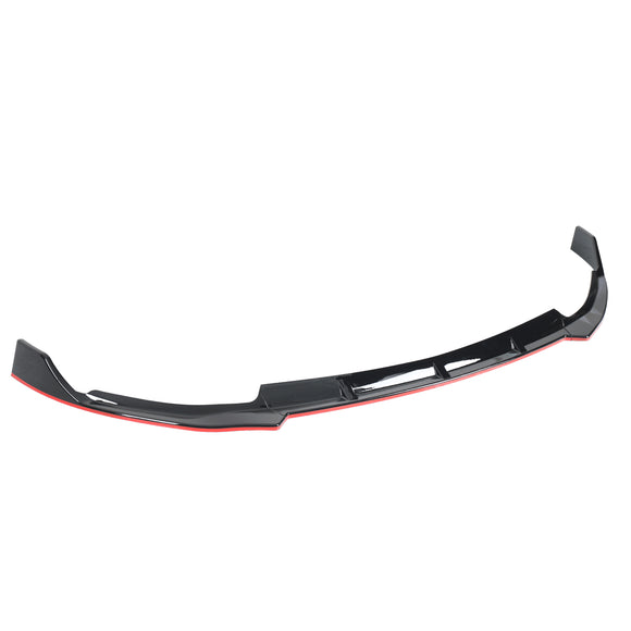 Coolstuffguru Glossy Black Red Trims Front Bumper Lip Spoiler 3PC Compatible with Mercedes Benz W205 2019-2021