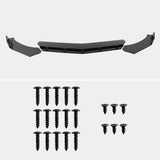 Coolstuffguru Universal Glossy Black PP Front Bumper Lip Spoiler Splitter Body Kits 3PC