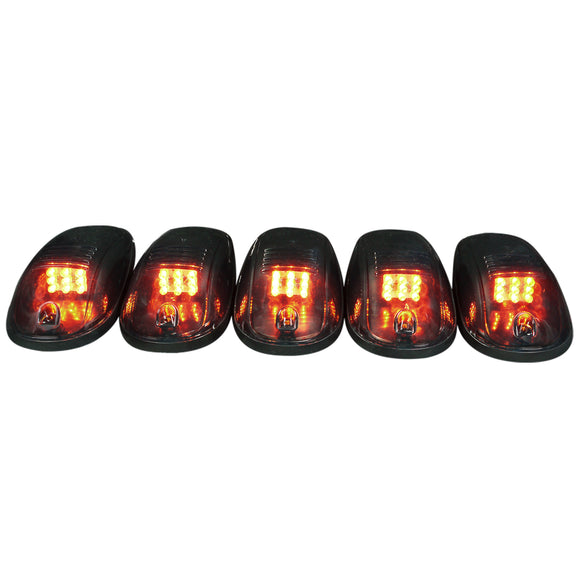 Coolstuffguru 5 Pc. Set Smoked Lens Yellow Amber Led Cab Roof Top Running Lights