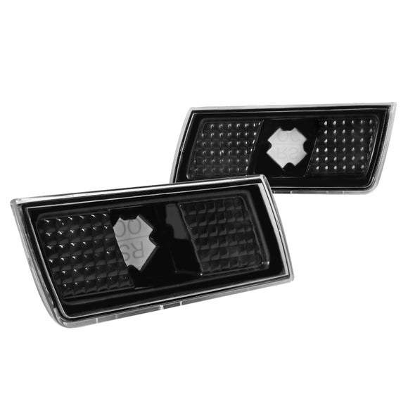Coolstuffguru Compatible with Chrysler 300 300C Touring SRT8 Black Side Marker Lamps Parking Bumper Lights