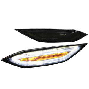 Coolstuffguru Compatible with Porsche Cayenne 958 Smoke Lens LED Side Marker Lights Tinted Signal Lamps