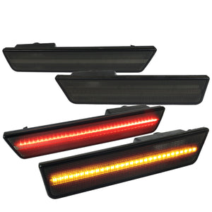 Coolstuffguru Compatible with Dodge Challenger Front & Rear Smoke Lens Laser Style SMD LED Side Marker Lights