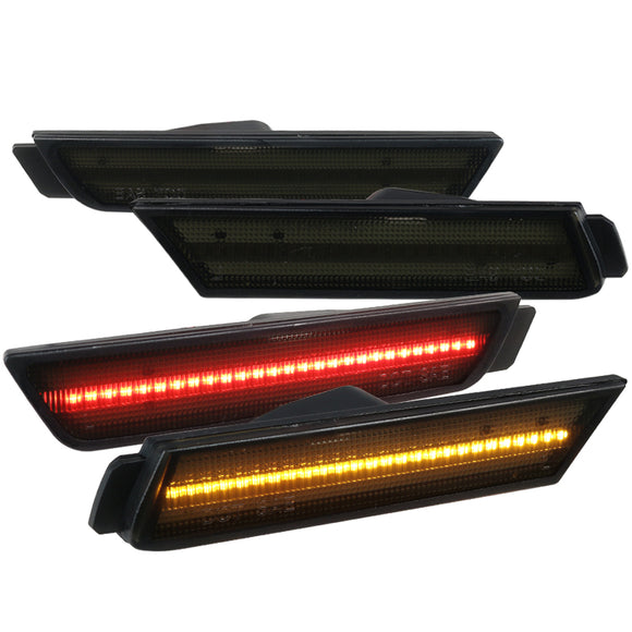 Coolstuffguru Compatible with Chevy Camaro Laser Style Smoke LED Side Markers Lights Bumper Signal Lamps Pair