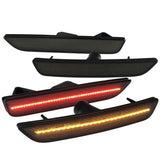 Coolstuffguru Compatible with Ford Mustang Front & Rear Laser Style Smoke LED Side Marker Lights Bumper Lamps