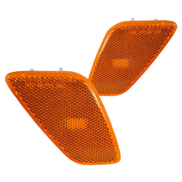 Coolstuffguru Compatible with Jeep Wrangler Bumper Side Marker Lights Signals Amber