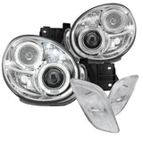 Coolstuffguru Compatible with Subaru Impreza WRX Chrome Halo LED Projector Headlights+Clear Side Markers