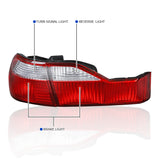 Coolstuffguru Red Clear Lens Tail Lights Compatible with Honda Accord 4 Door Sedan 1998-2000 L+R Pair Taillight Assembly