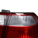 Coolstuffguru Red Clear Lens Tail Lights Compatible with Honda Accord 4 Door Sedan 1998-2000 L+R Pair Taillight Assembly