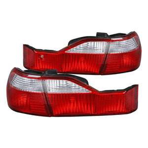 Coolstuffguru Red Clear Lens Tail Lights Compatible with Honda Accord 4 Door Sedan 1998-2000 L+R Pair Taillight Assembly