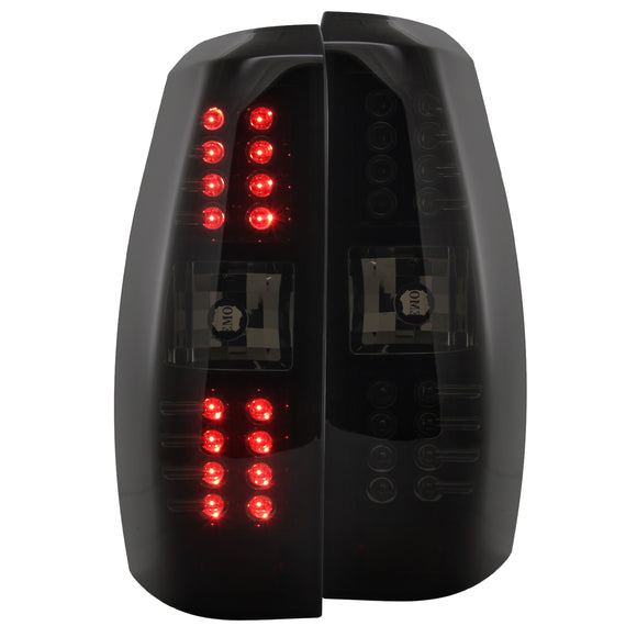 Coolstuffguru Compatible with Chevy Avalanche Glossy Black Smoked Lens LED Tail Lights