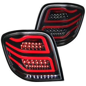 Coolstuffguru Compatible with Mercedes Benz W164 ML-Class Full LED Brake Jet Black Tail Lights Parking Lamps