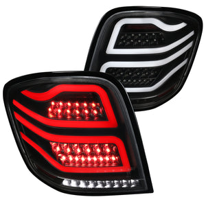 Coolstuffguru Compatible with Mercedes Benz W164 ML-Class Black Full LED Tail Lights Brake Lamps Left+Right