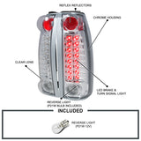 Coolstuffguru Compatible with Chevy C10 C/K 1500/2500 GMC Sierra Chrome Clear Led Tail Lights