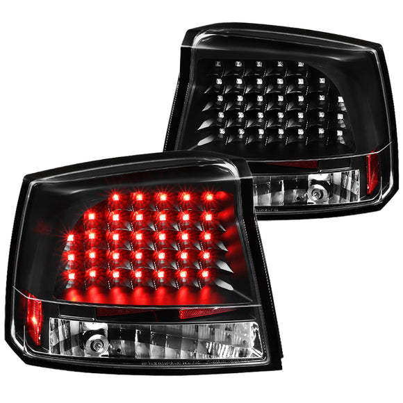 Coolstuffguru Compatible with Dodge Charger LED Tail Lights Rear Brake Parking Lamps Black Replacement Pair