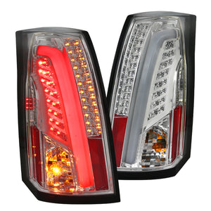 Coolstuffguru Compatible with Cadillac CTS Chrome Clear LED Bar Tail Lights Brake Lamps Left+Right