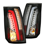 Coolstuffguru Compatible with Cadillac CTS Black Clear LED Bar Tail Lights Brake Lamps Left+Right