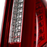 Coolstuffguru Compatible with Cadillac CTS Chrome Red LED Bar Tail Lights Brake Lamps Left+Right